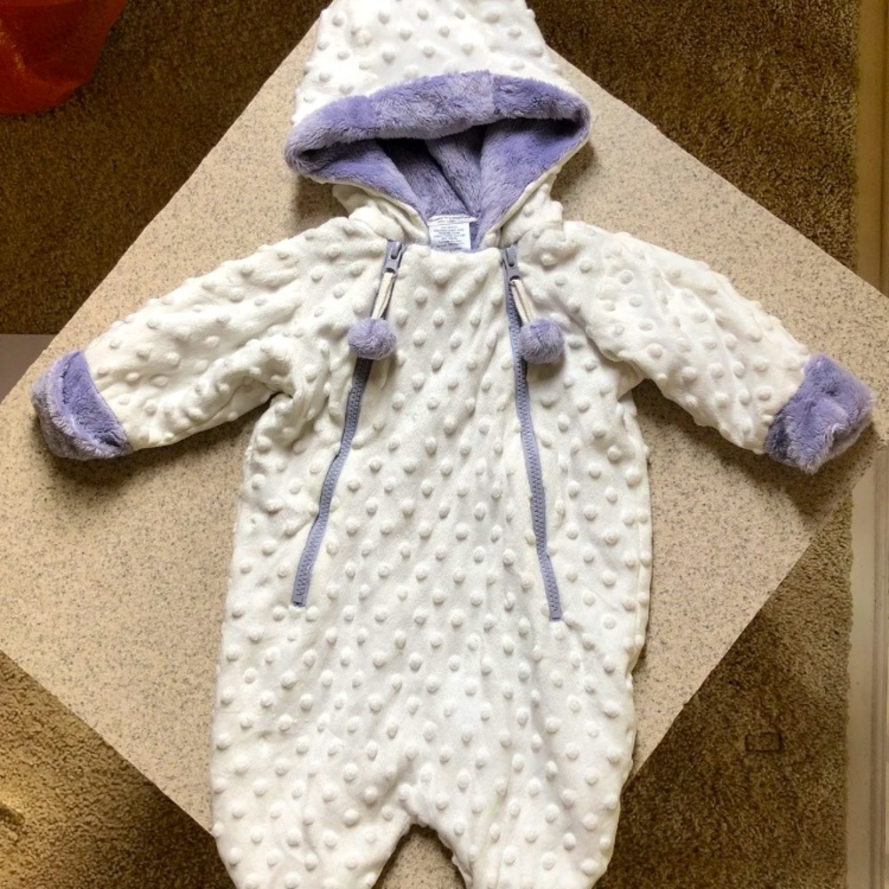 winter jumpsuit plush dot minky